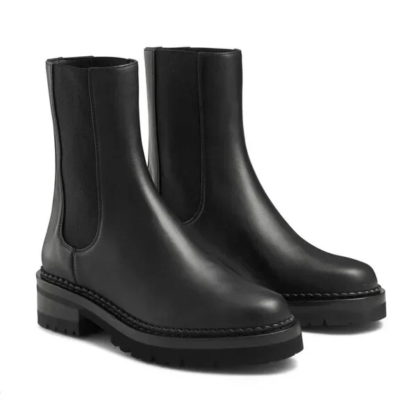 ME + EM Chunky Chelsea Boot Italian Leather in Black Size 39 1/2 (US 9.5) - Picture 1 of 7